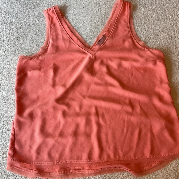 NWOT Halogen Coral V-Neck Sleeveless Blouse - Picture 8 of 11